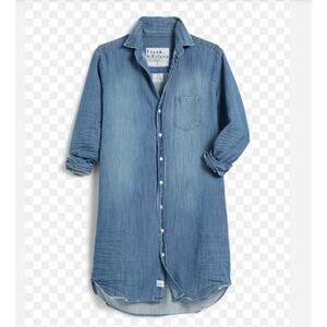 FRANK & EILEEN Sz XL Mary Distressed Denim Shirt Dress
